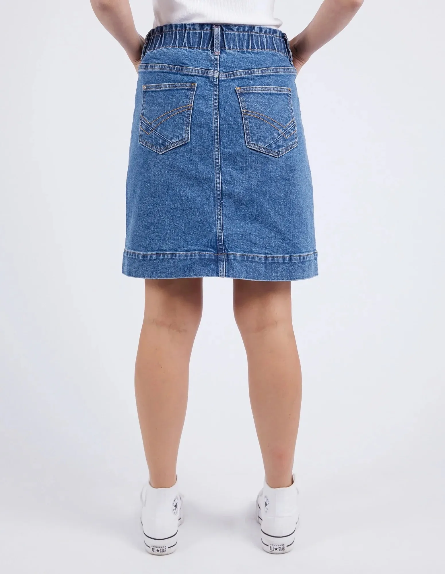 Atlas Denim Skirt Dark Blue