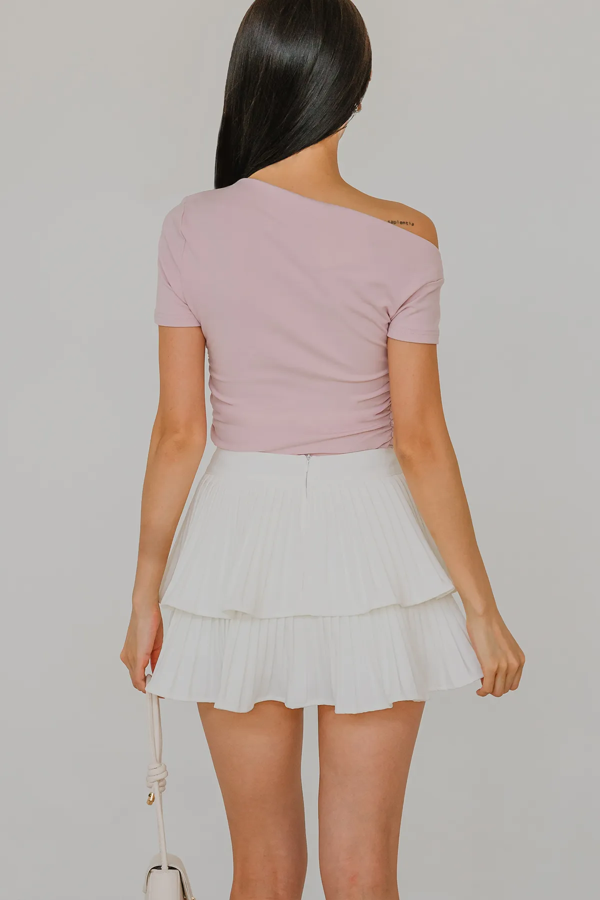 Backorder* Doll Tier Pleat Skort (White)