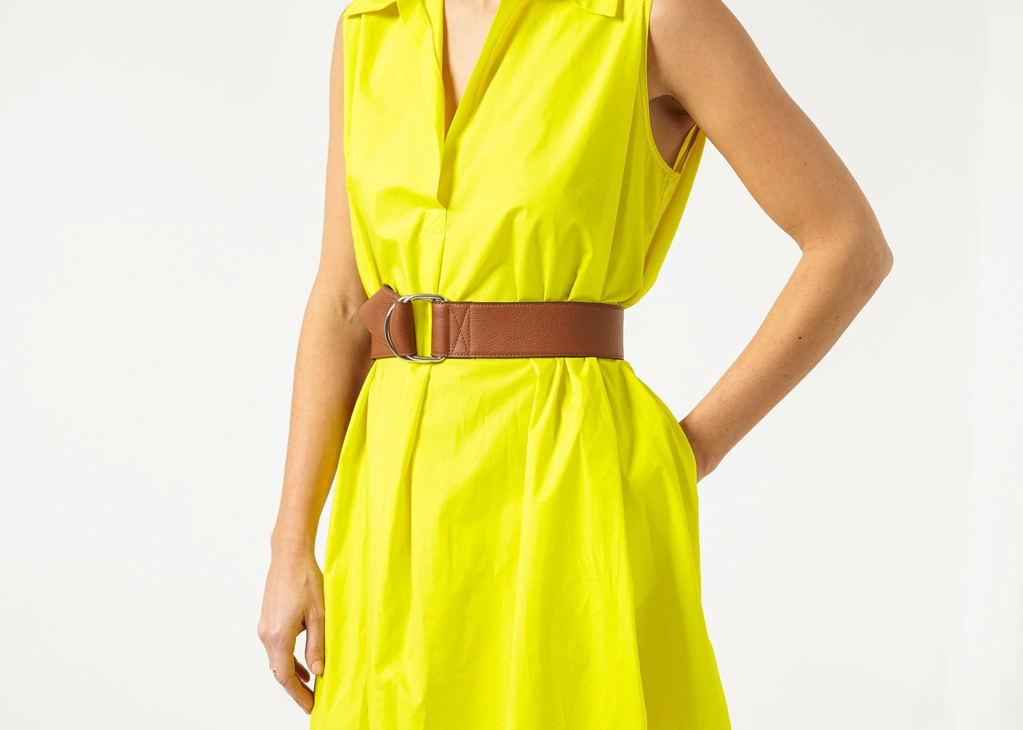 Balloon Cotton Dress in Yellow