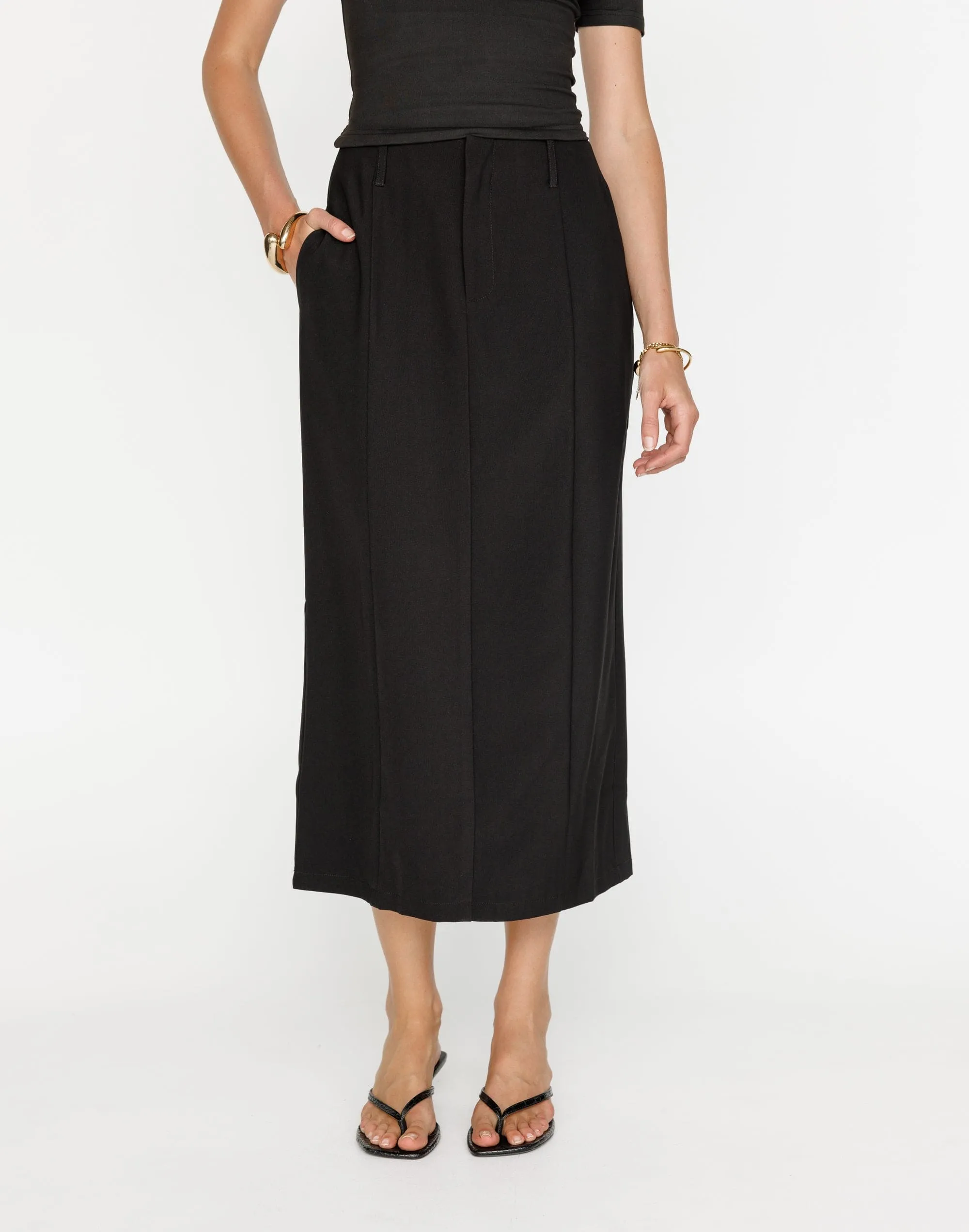 Brigitte Midi Skirt (Black)