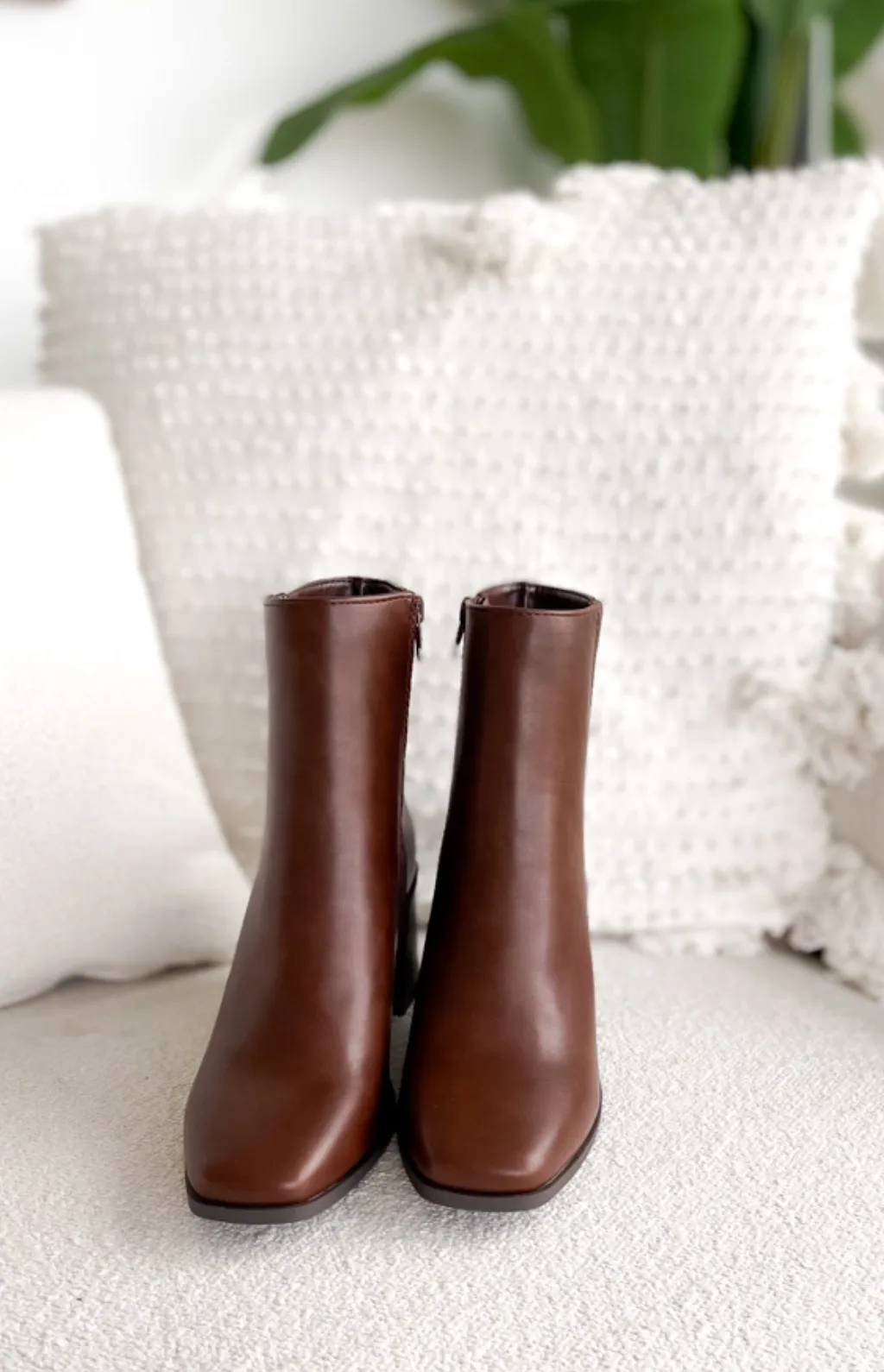 Callie Brown Square Toe Boots