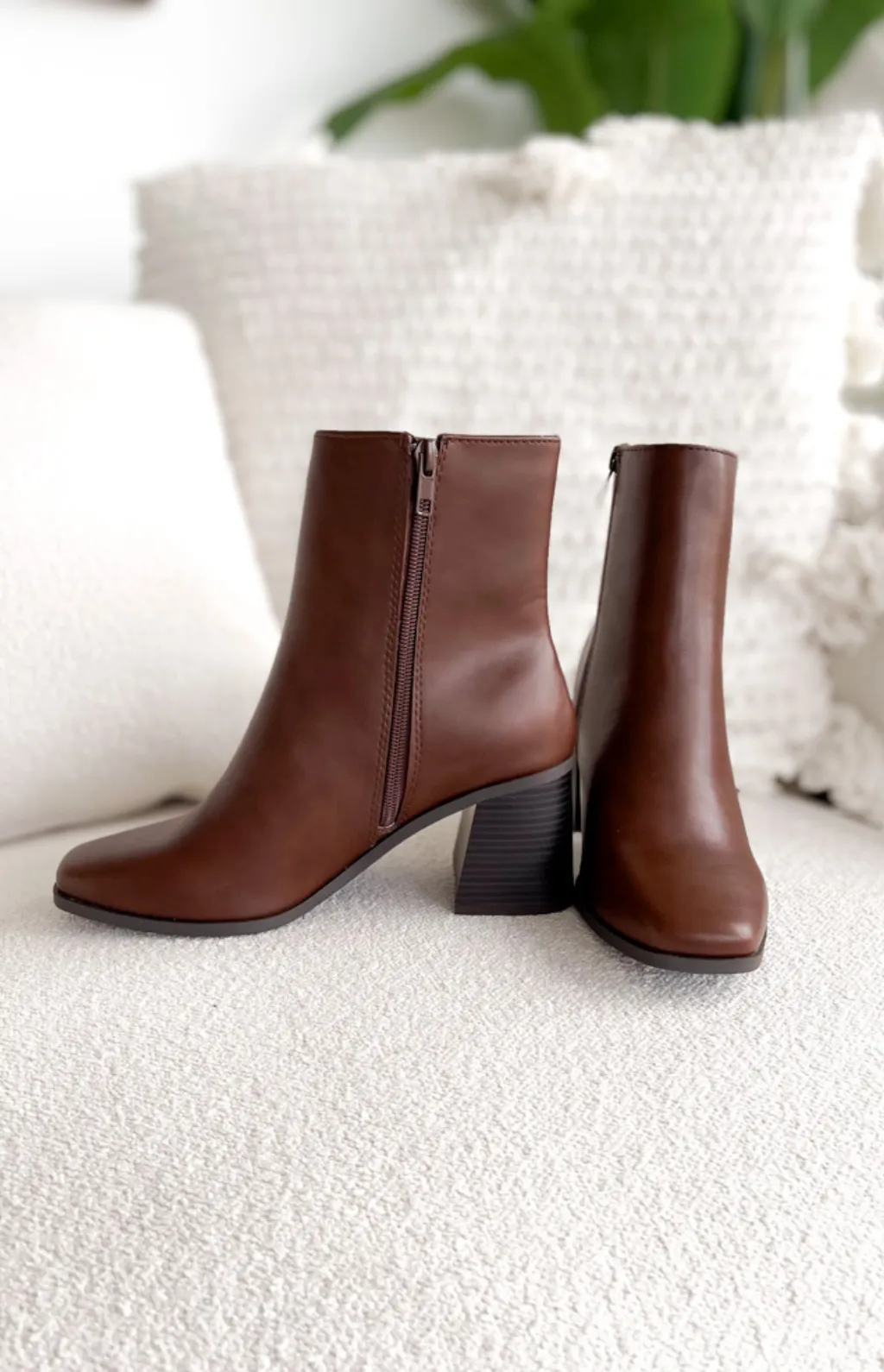 Callie Brown Square Toe Boots