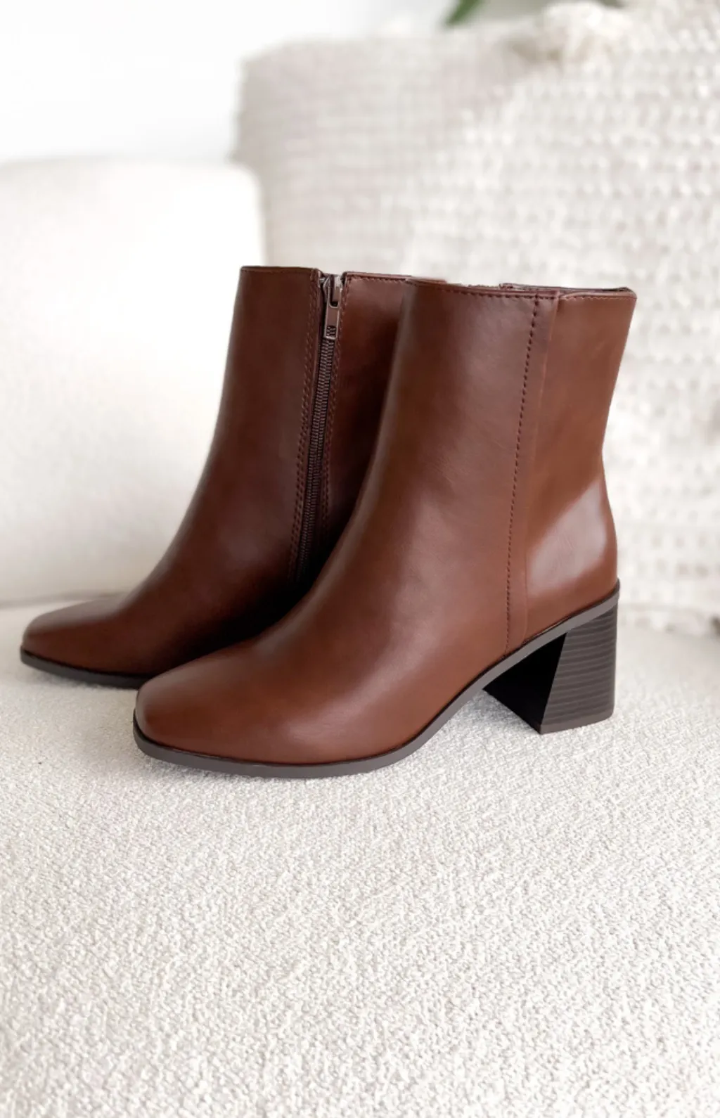 Callie Brown Square Toe Boots