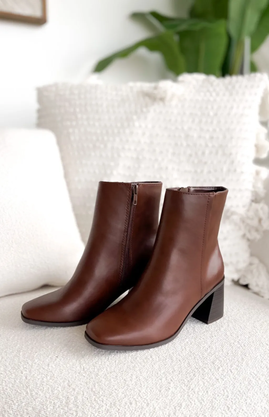 Callie Brown Square Toe Boots