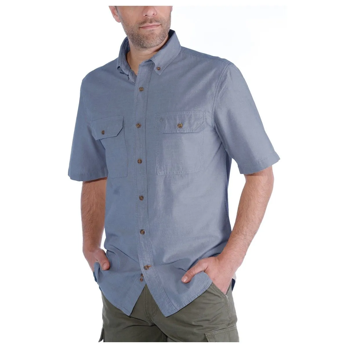 Carhartt&#x20;S200&#x20;Fort&#x20;Solid&#x20;s&#x2F;s&#x20;Shirt&#x20;-&#x20;Black&#x20;Chambray