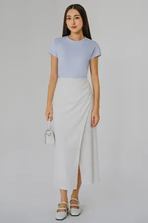 Cascade Linen Skirt (White)