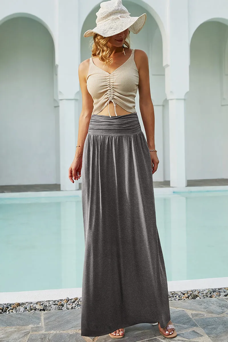 CASUAL LONG LENGTH MAXI STYLE WAIST LIGHT SKIRT