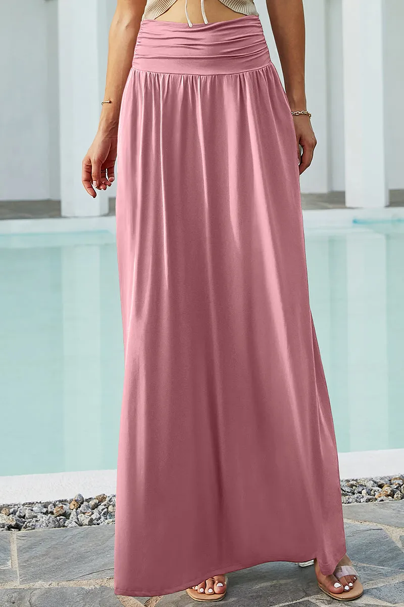 CASUAL LONG LENGTH MAXI STYLE WAIST LIGHT SKIRT