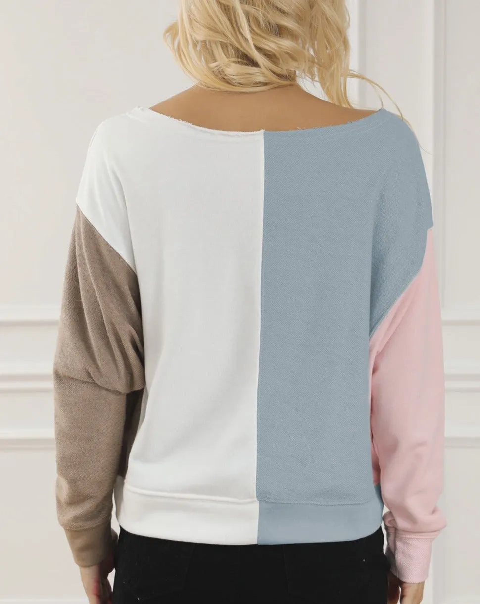 Colorblock Dolman Sleeve Sweatshirt