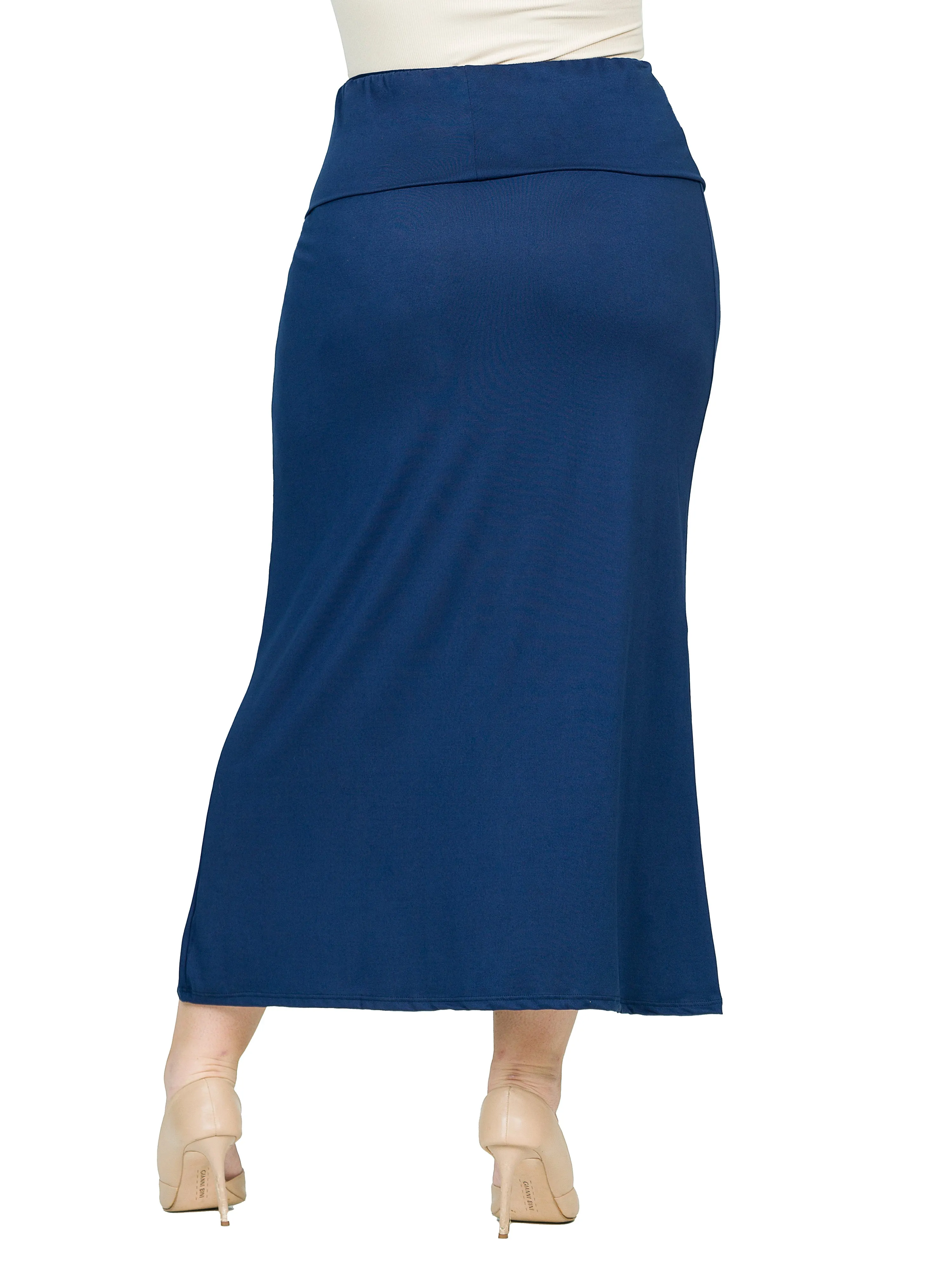 Comfortable Plus Size Foldover Maxi Skirt