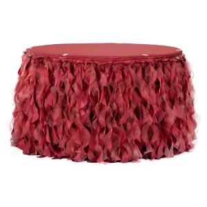 Curly Willow 14ft Table Skirt - Apple Red