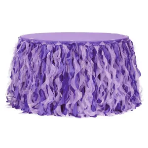 Curly Willow 17ft Table Skirt - Purple