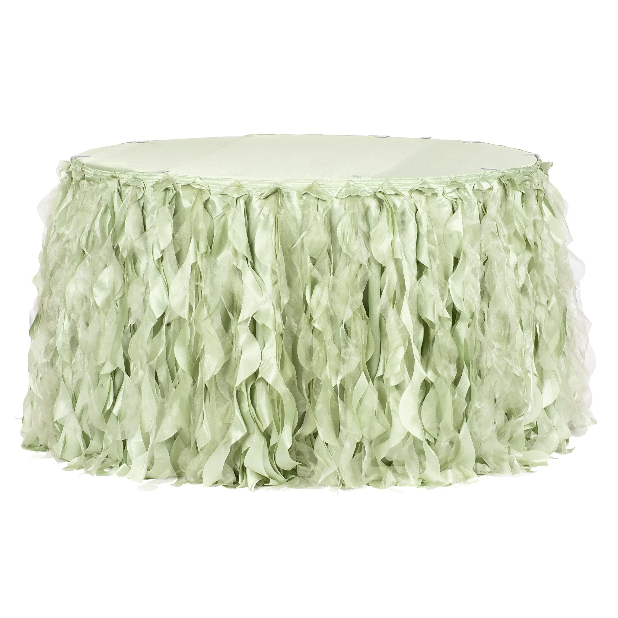 Curly Willow 17ft Table Skirt - Sage Green