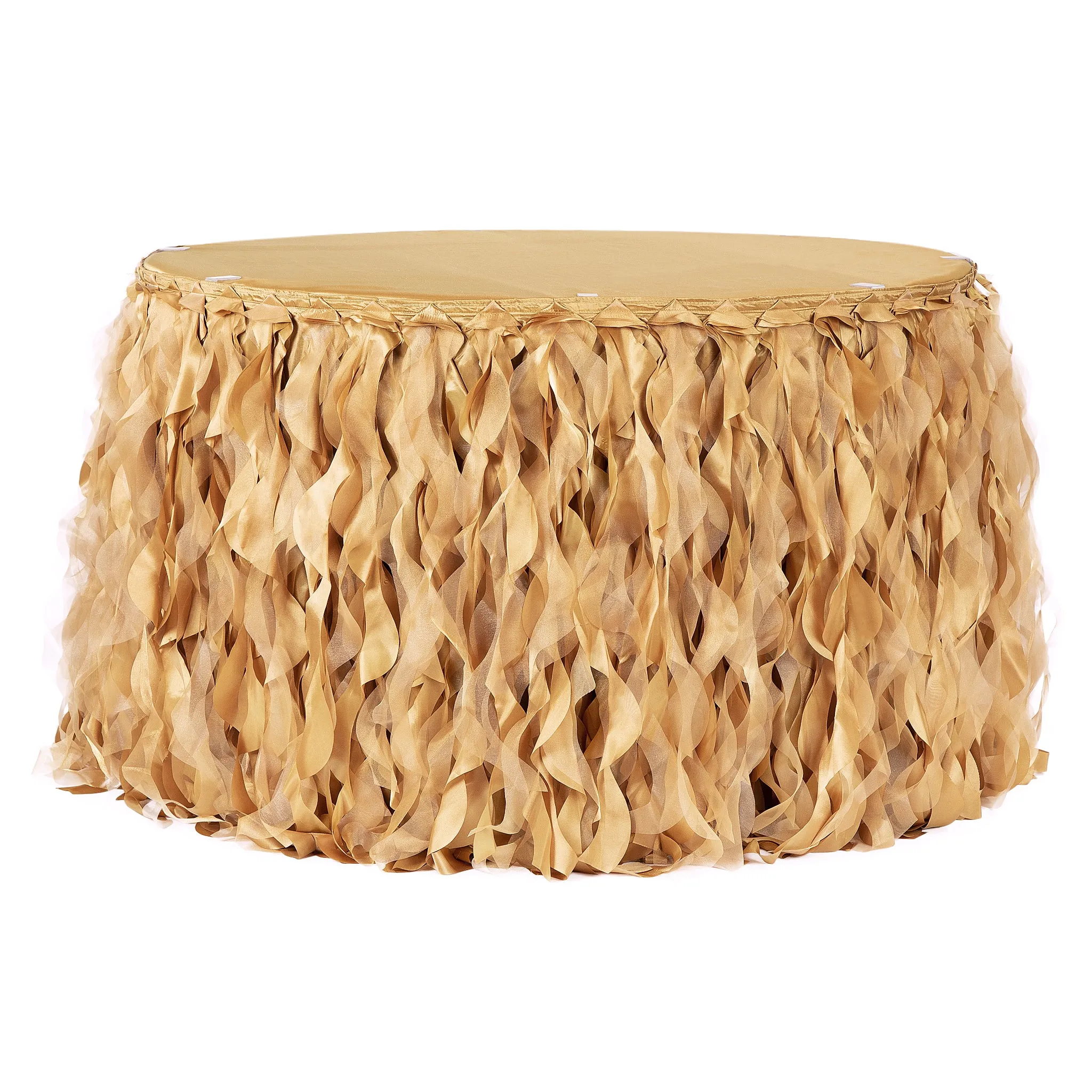 Curly Willow 21ft Table Skirt - Gold