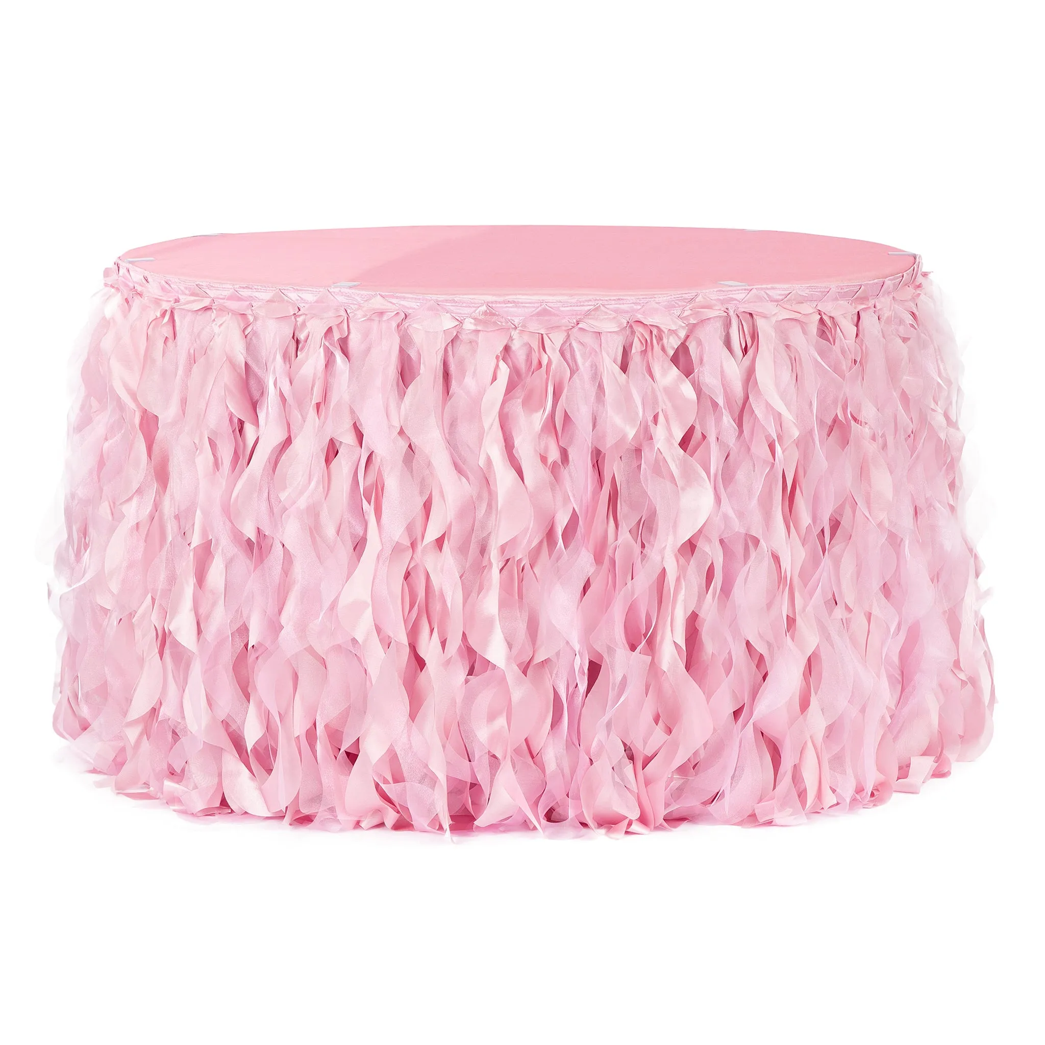 Curly Willow 21ft Table Skirt - Pink