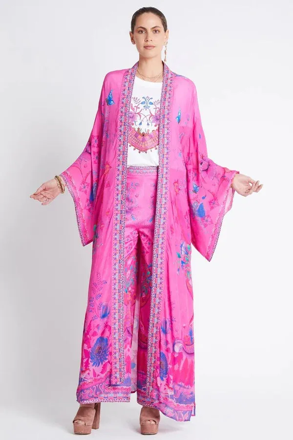 Czarina Pink Dream Silk Kimono Robe