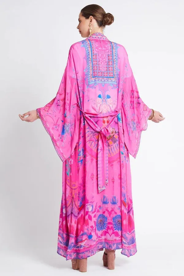 Czarina Pink Dream Silk Kimono Robe