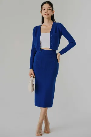 Dreamer Knit Midi Skirt (Cobalt)