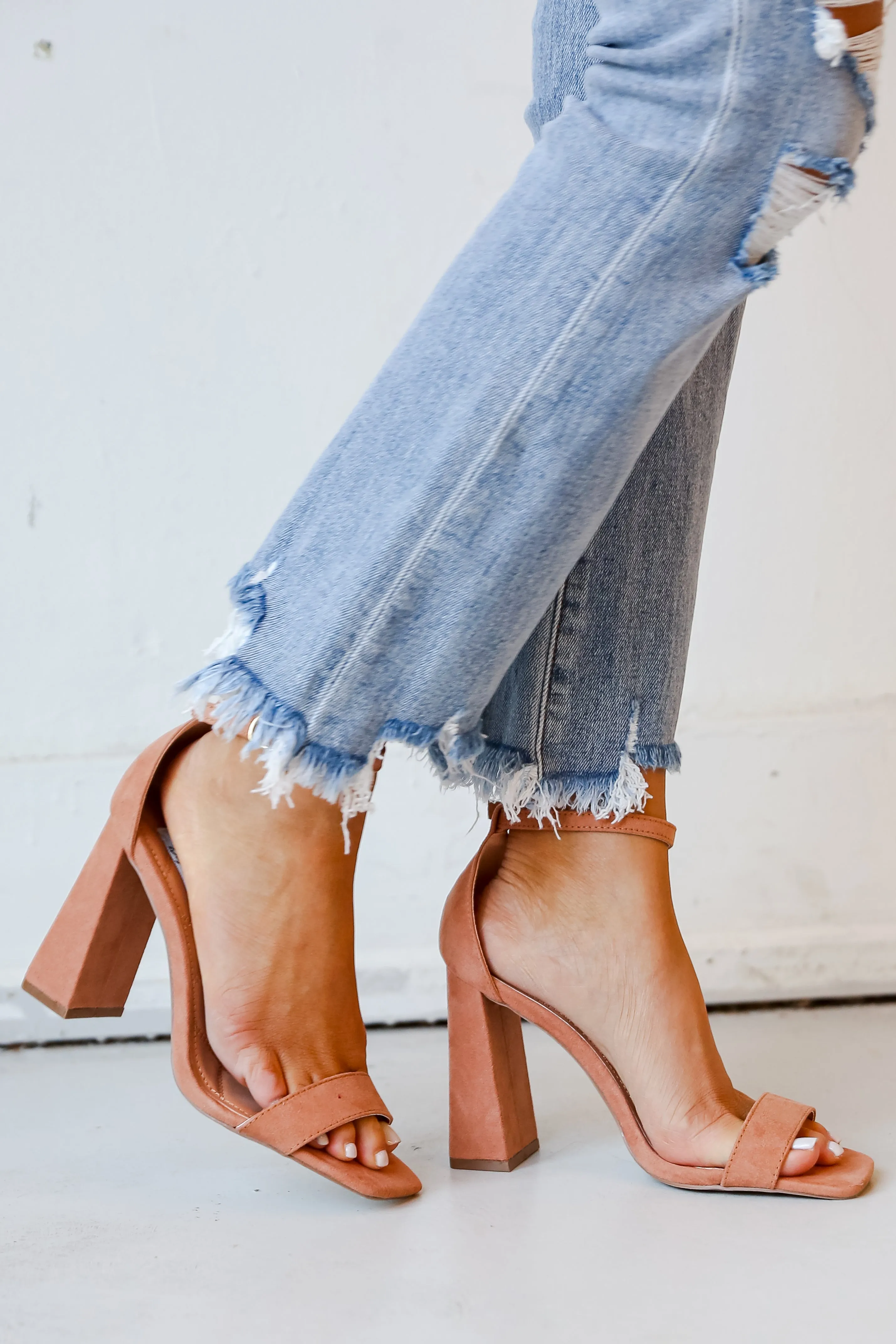 FINAL SALE - Looking Ahead Nude Ankle Strap Heels - DU DEAL