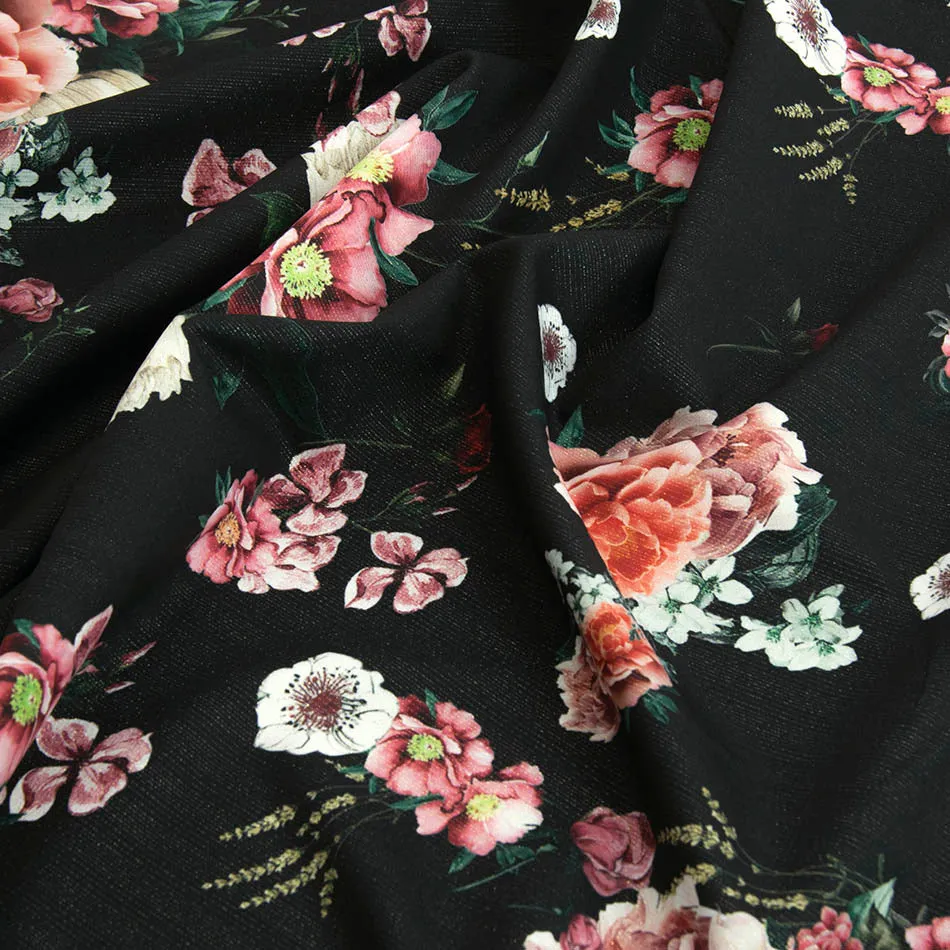 Floral Print Lurex Jersey 3772