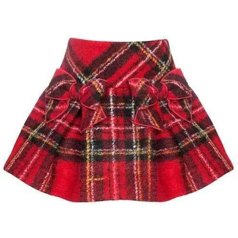 Girls Red Tartan Skirt