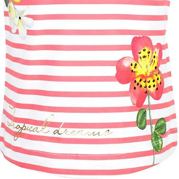 GIRLS STRIPED T-SHIRT - PINK