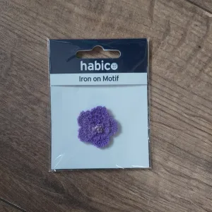 Iron on Patch Purple Crochet Flower