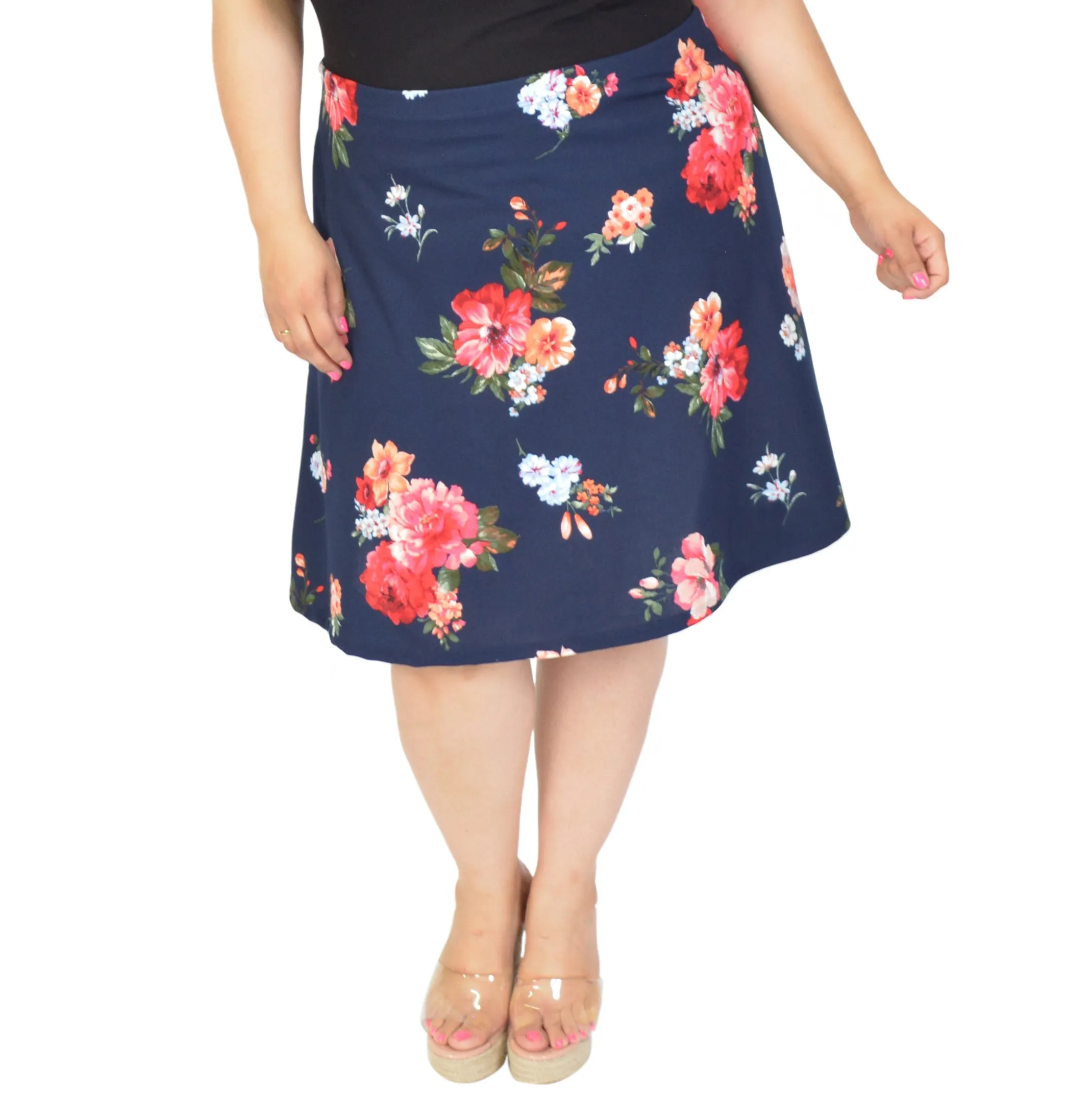 Knee Length A-Line Flowy Skirt | Comfortable Clothes for Women | S-5XL More Colors!