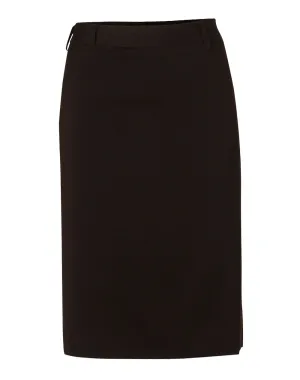 Ladies Poly/Viscose Stretch Mid Length Lined Pencil Skirt - M9471