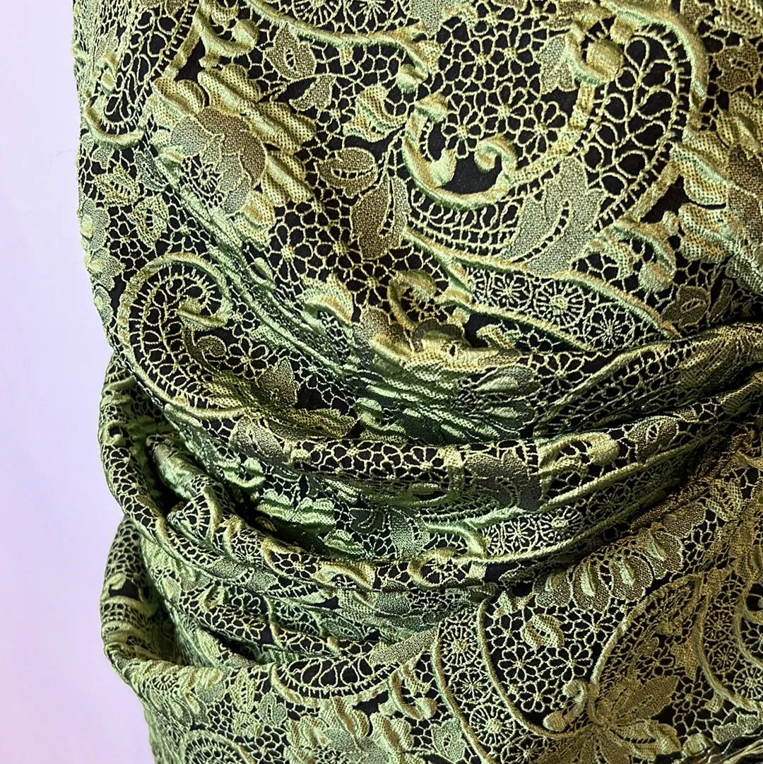 Lime parade Soft Cloque Brocade