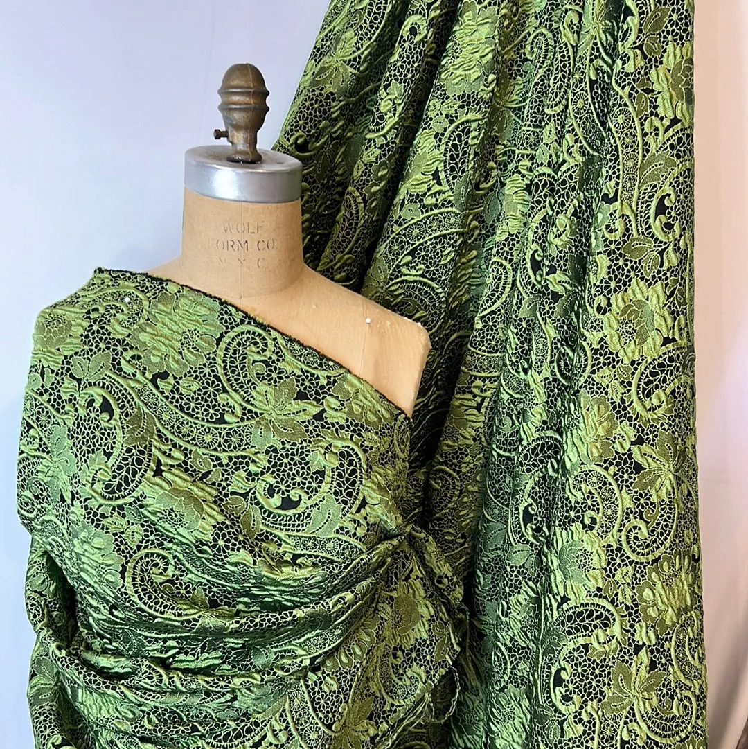 Lime parade Soft Cloque Brocade