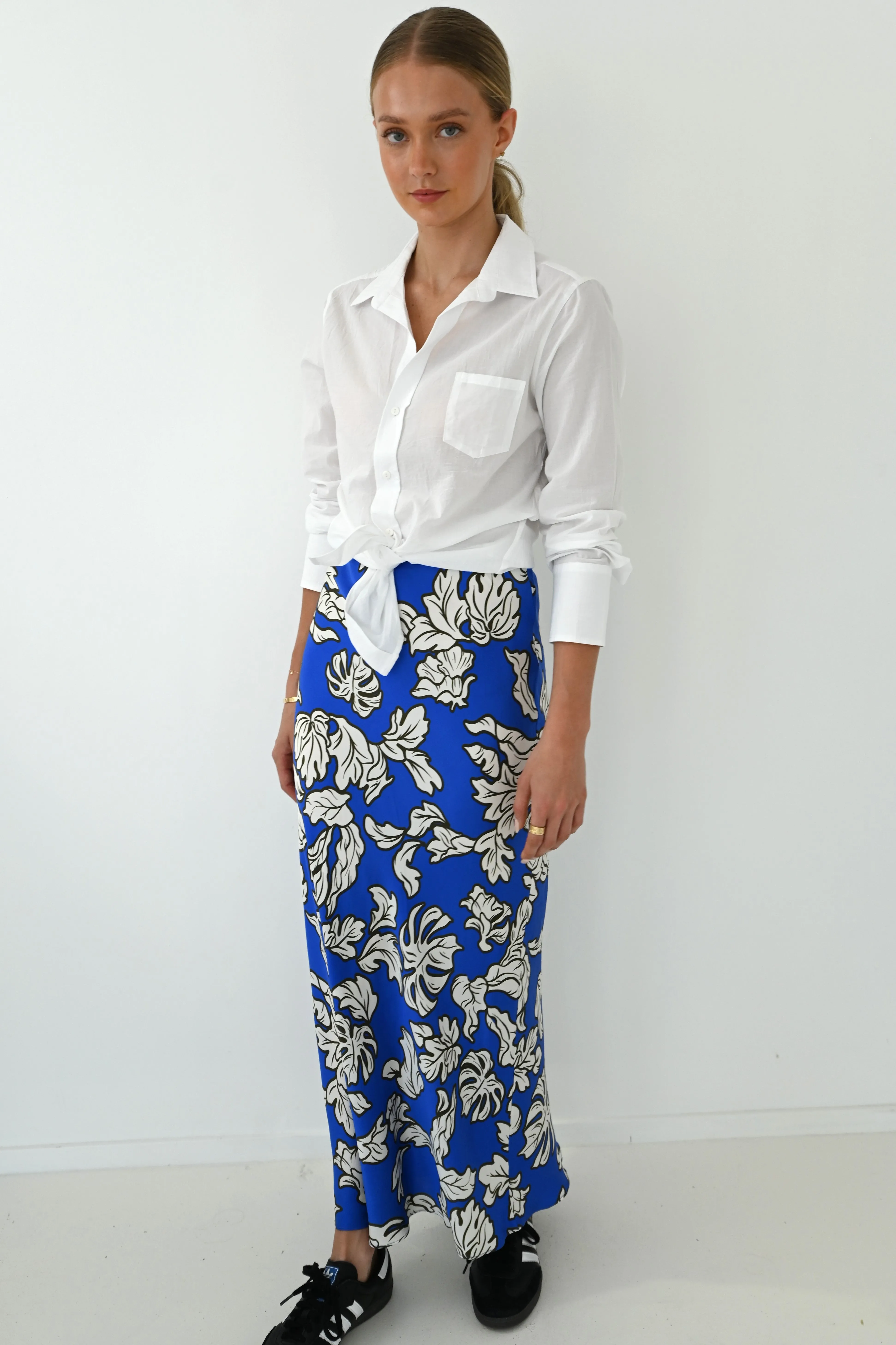 London Long Skirt | Capri Cobalt