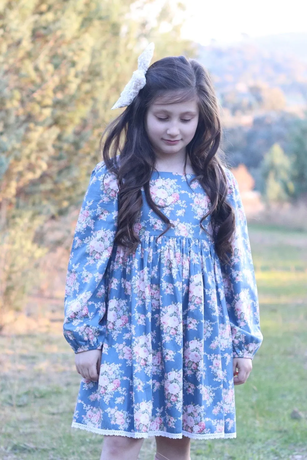 Long Sleeve Babydoll  Dress | Lulu Blue