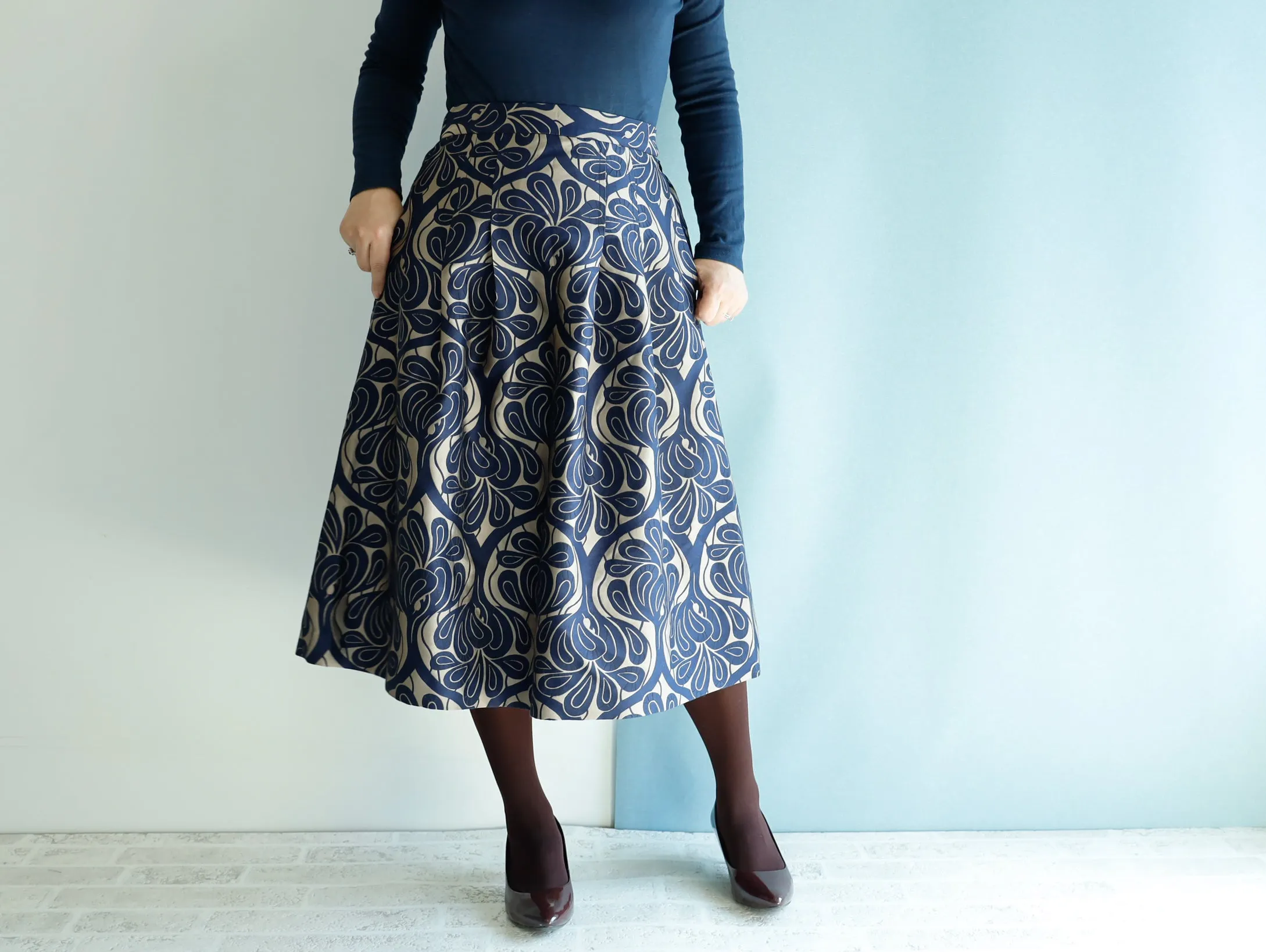 <S17CG70>COVENT GARDEN WOVEN Skirt  -Length 70cm