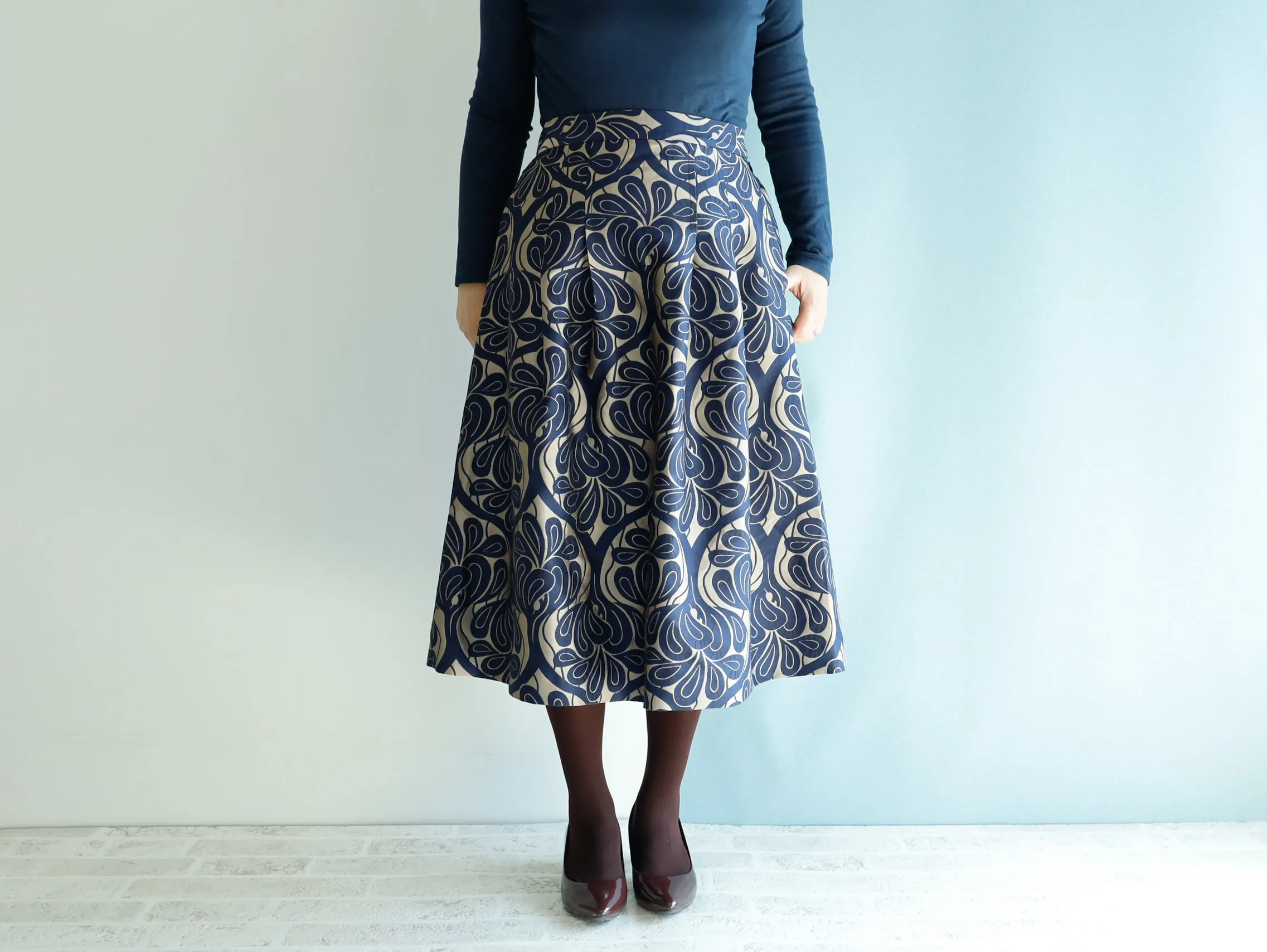 <S17CG70>COVENT GARDEN WOVEN Skirt  -Length 70cm