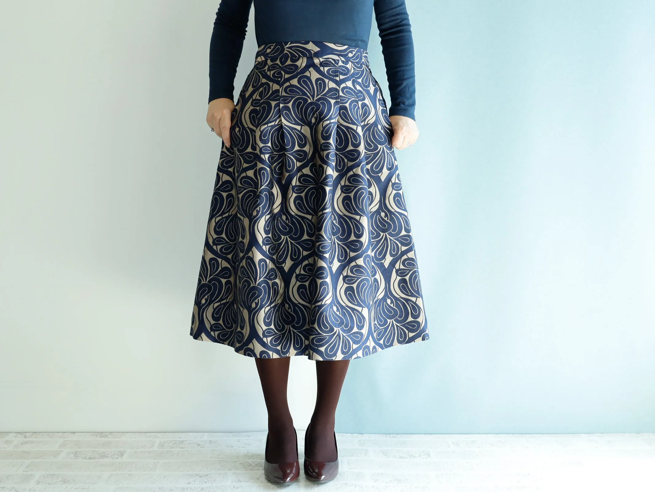 <S17CG70>COVENT GARDEN WOVEN Skirt  -Length 70cm