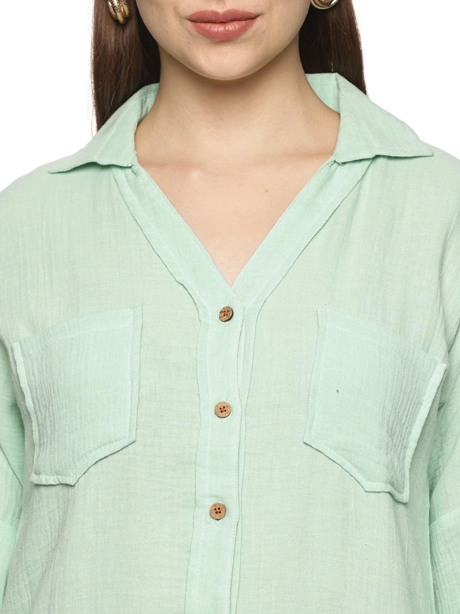 Mint Double Layered Trendy Cotton Top