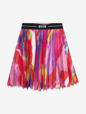 MSGM Girls Pleated Skirt in Multicolour