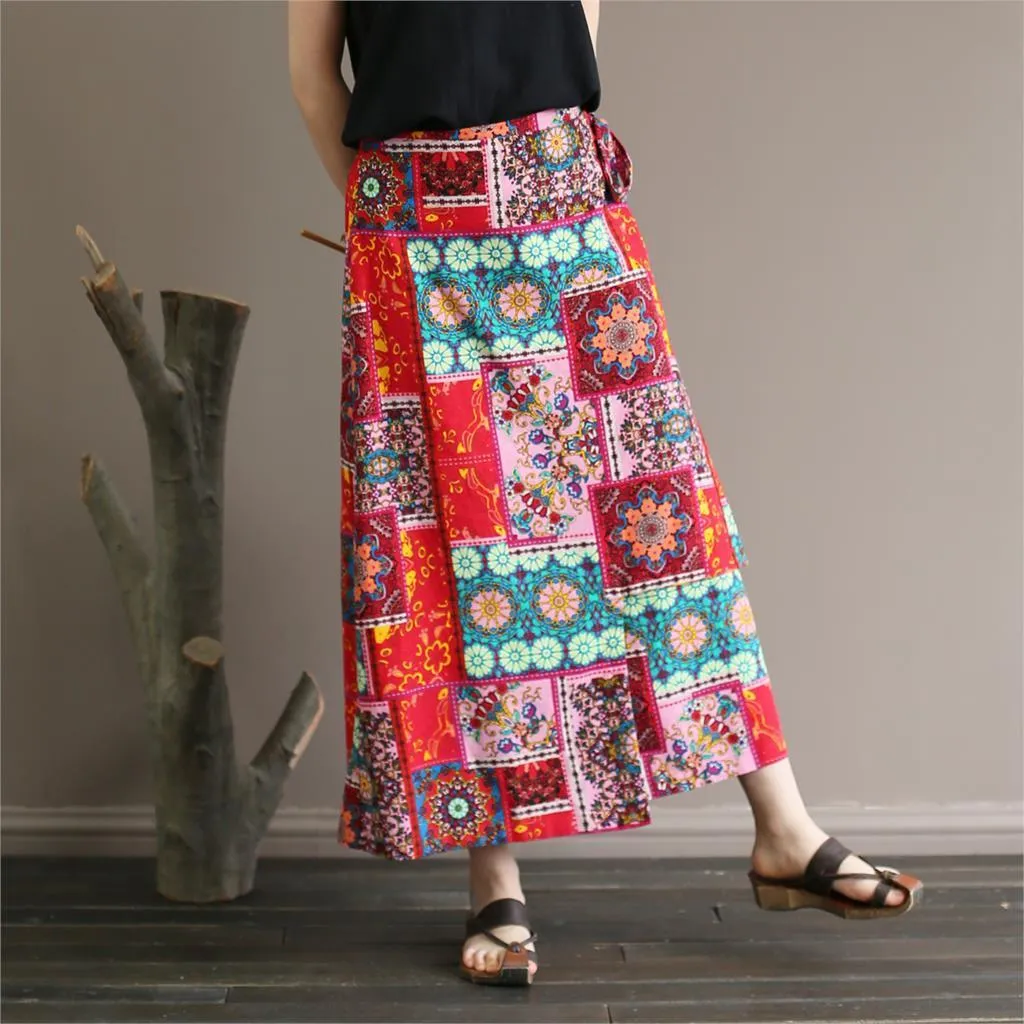 National Style Colorful Retro Skirts