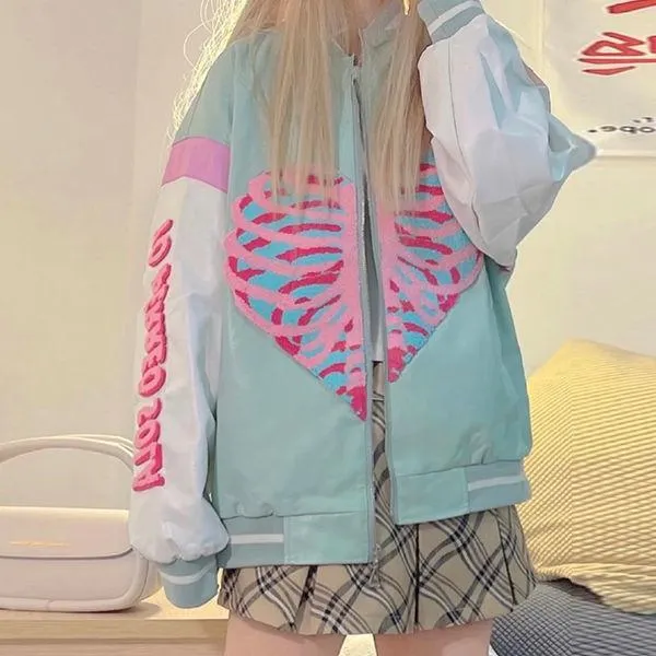 Pastel Skeleton Heart Jacket