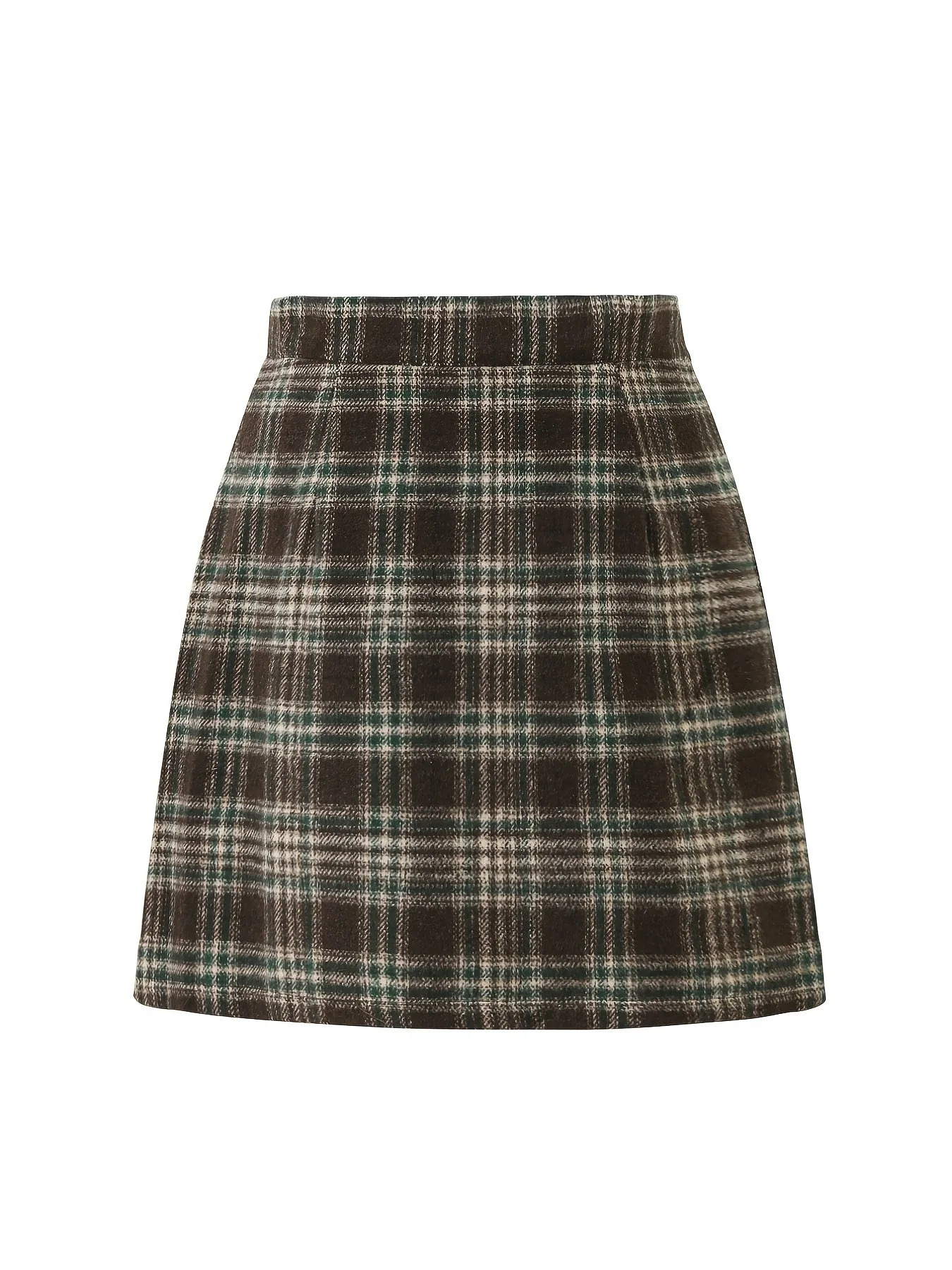 Plaid Red Gingham Mini Skirt, Elegant Stylish Skirt For Office  Work