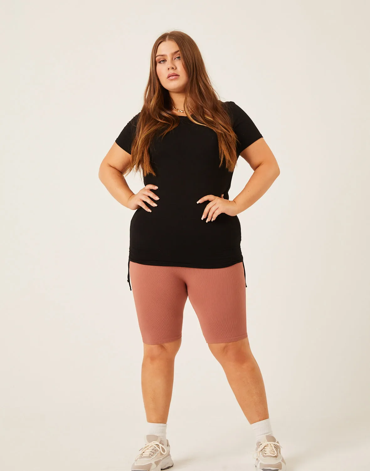 Plus Size Side Ruched Tee