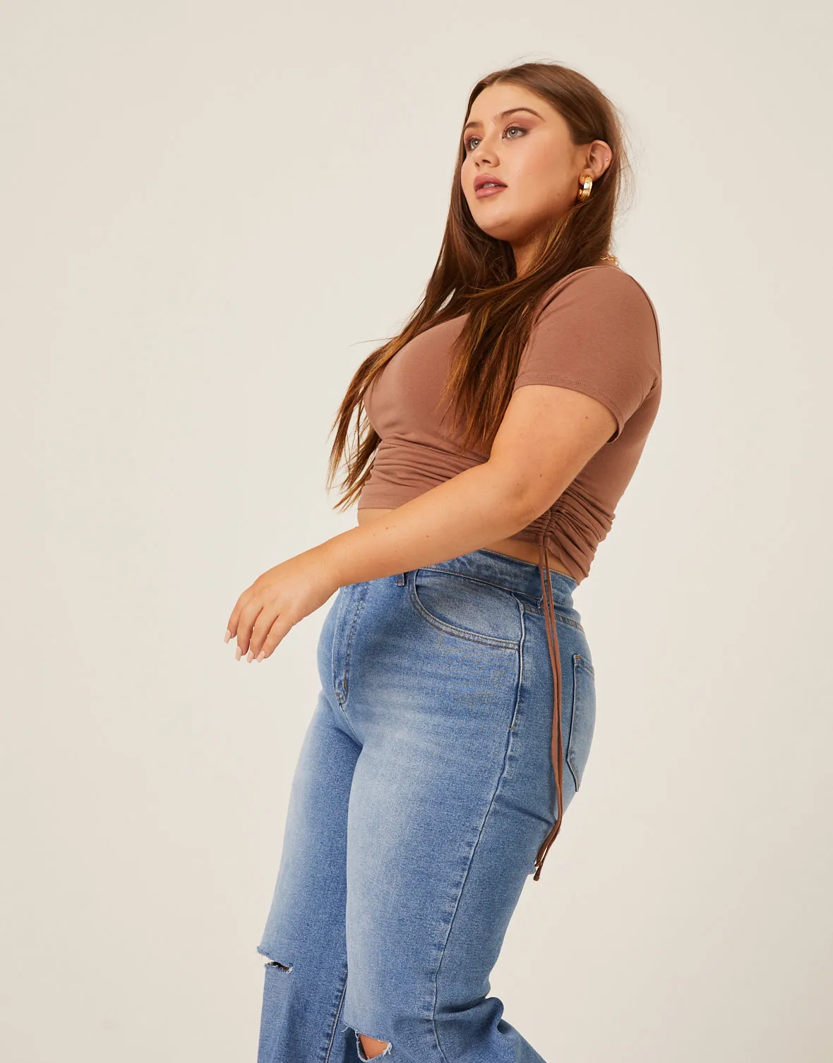 Plus Size Side Ruched Tee