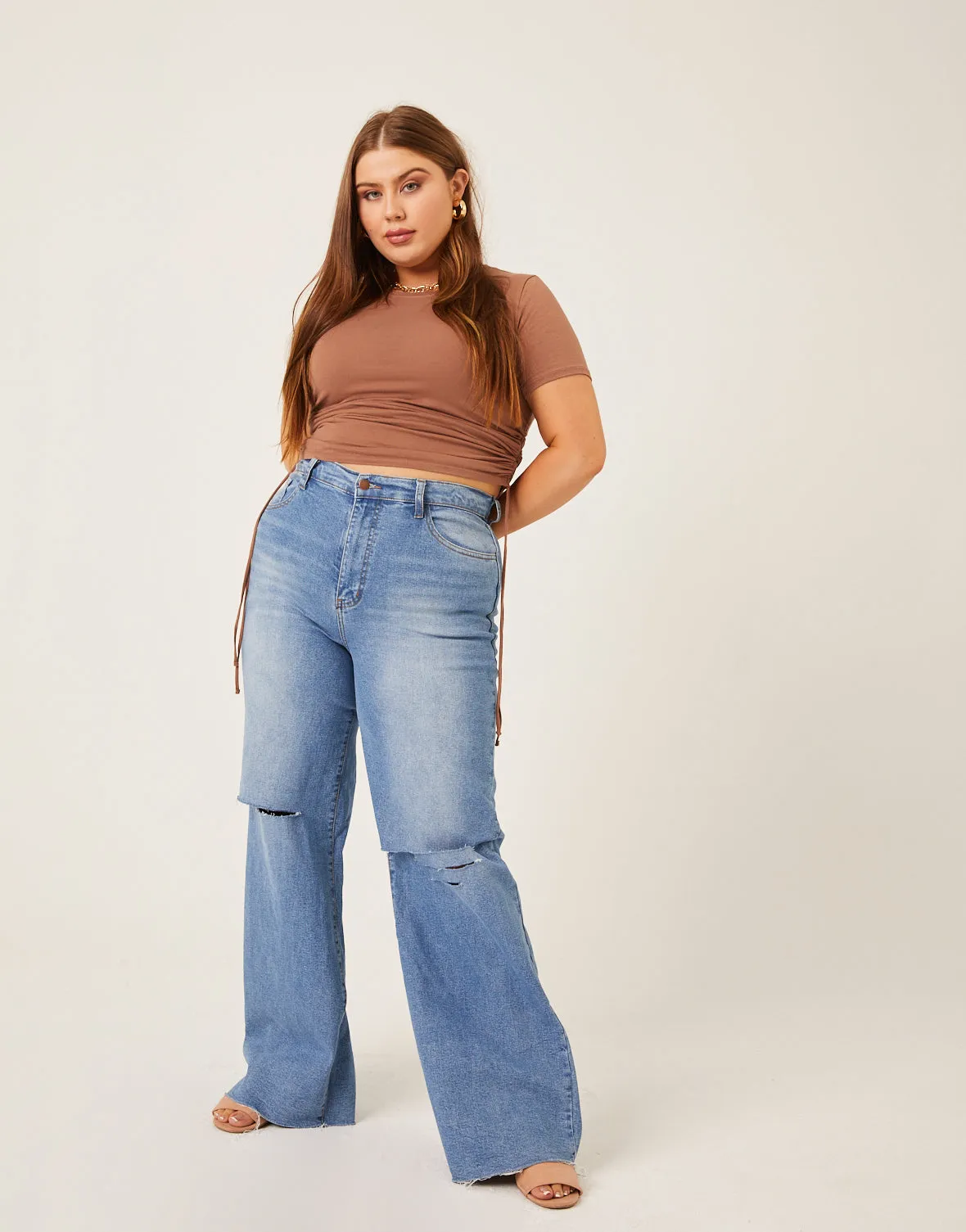 Plus Size Side Ruched Tee