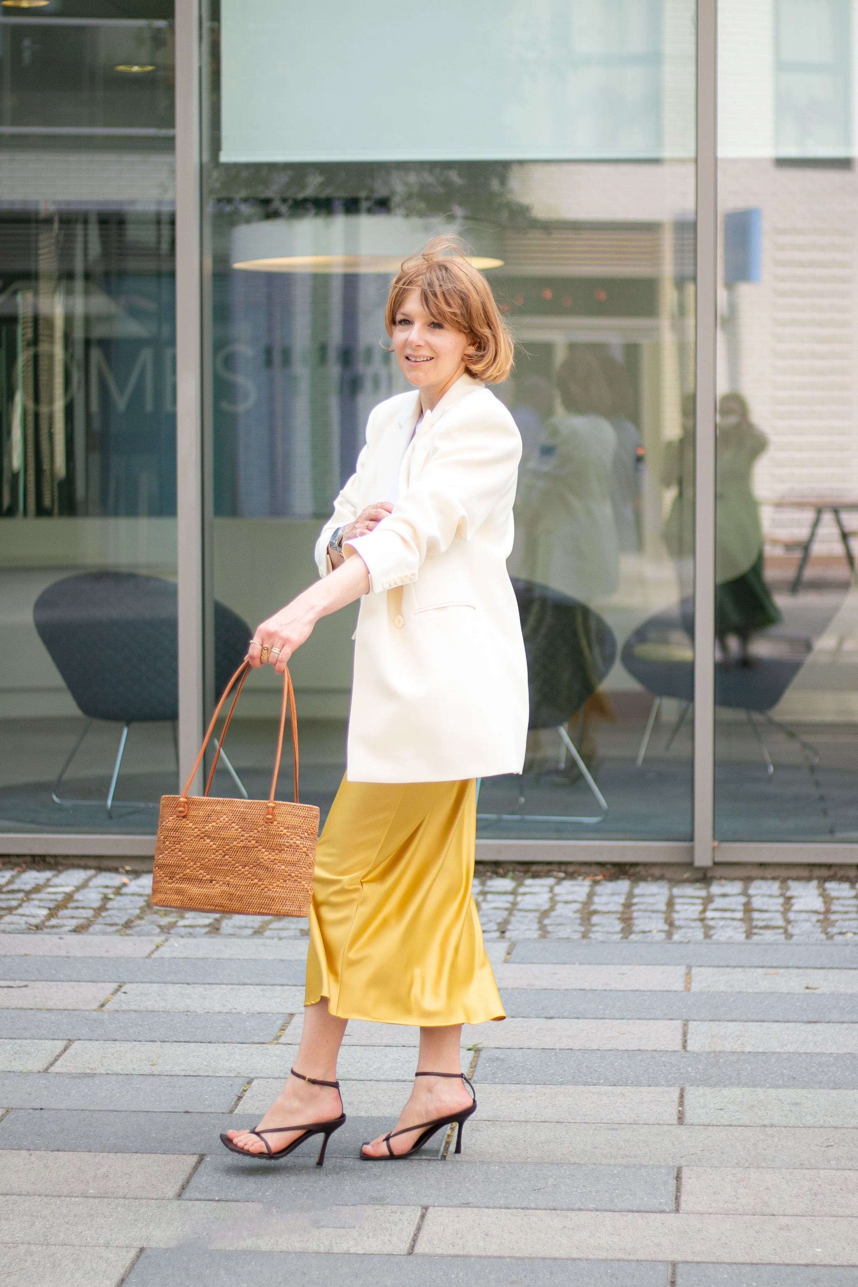 Ridley Mustard Slip Skirt by Percy Langley