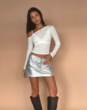 Rwila Skirt in Metallic PU Silver