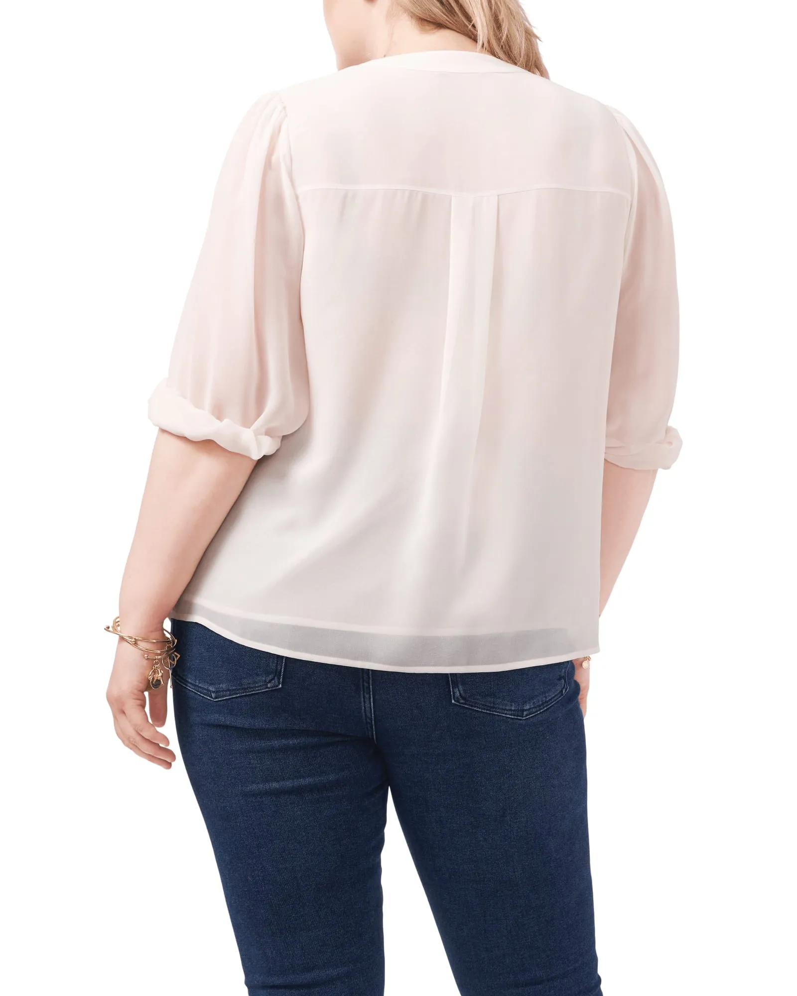 Ryleigh Button-Front Pintucked Blouse | SOFT ECRU-104