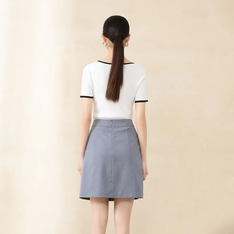 Shadow Blue A Shaped Short Skirt