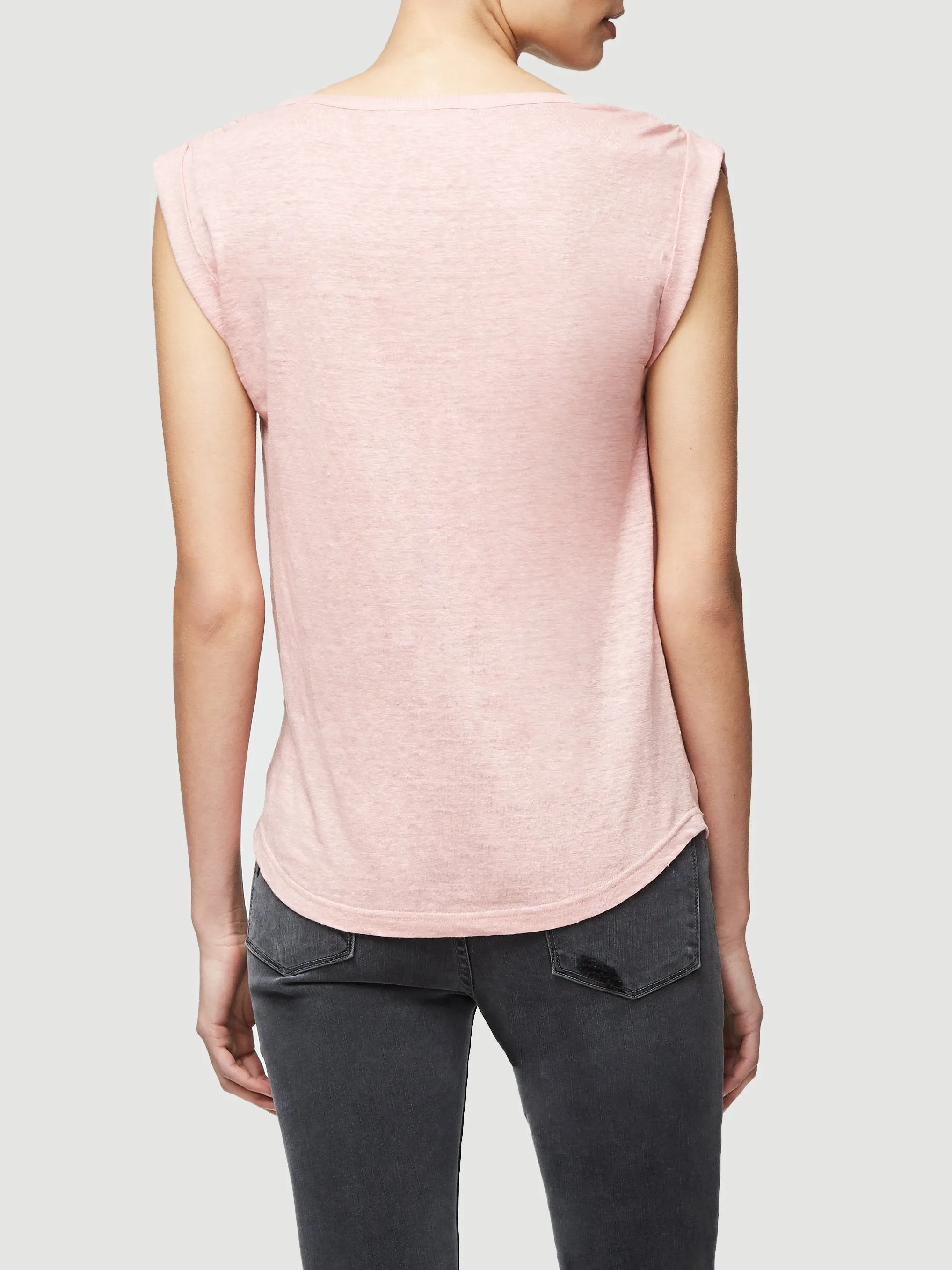 Slouchy Linen Tank -- Peony