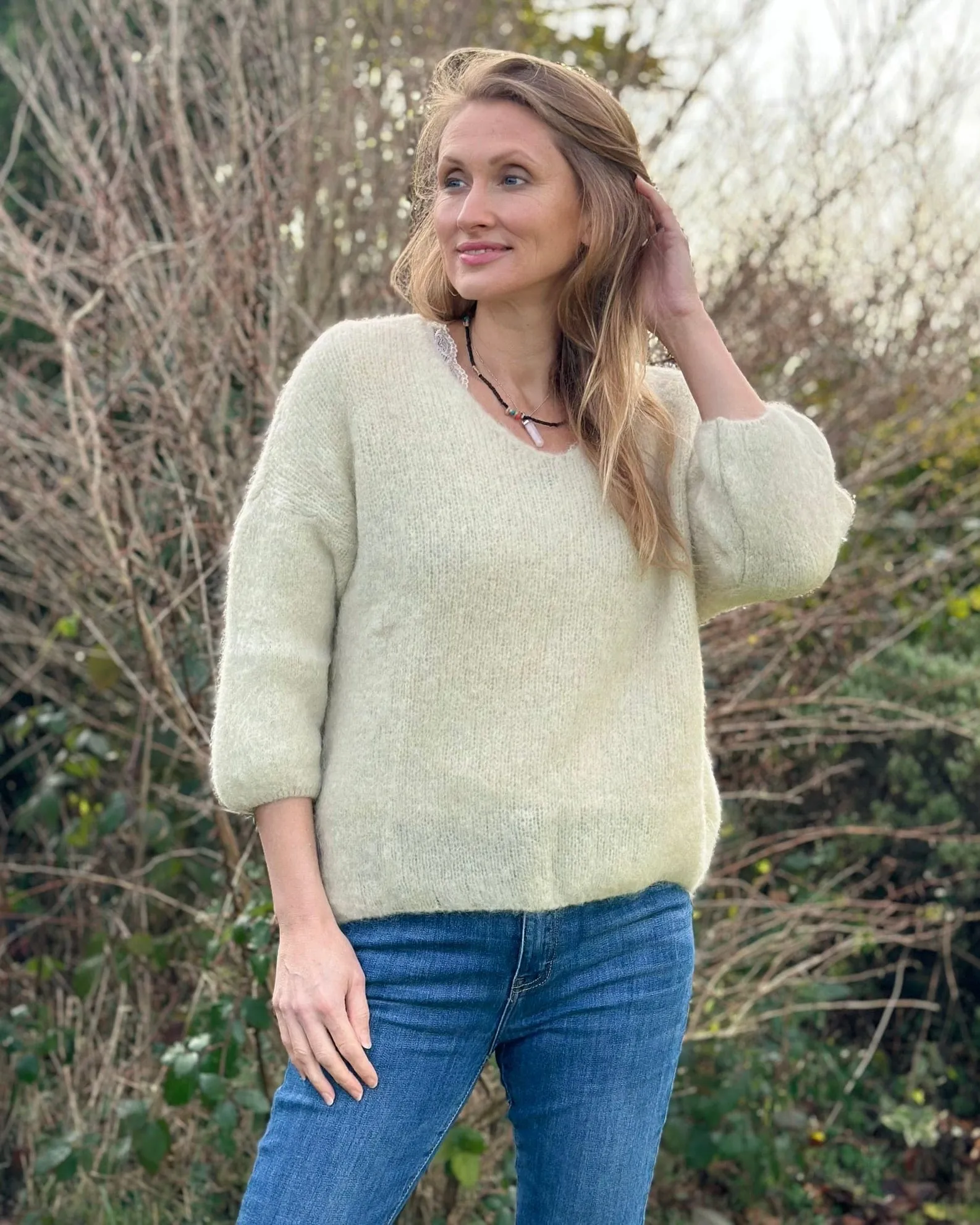 Soft Knit Alpaca Jumper - Ecru